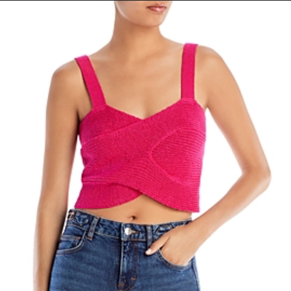 Cult Gaia Brieann Fuchsia Knit Tank Top